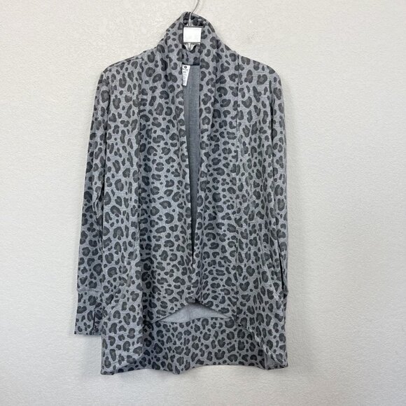 90 Degree by Reflex Animal Print Open Front Cardigan w Pockets Womens size XS - Picture 1 of 4